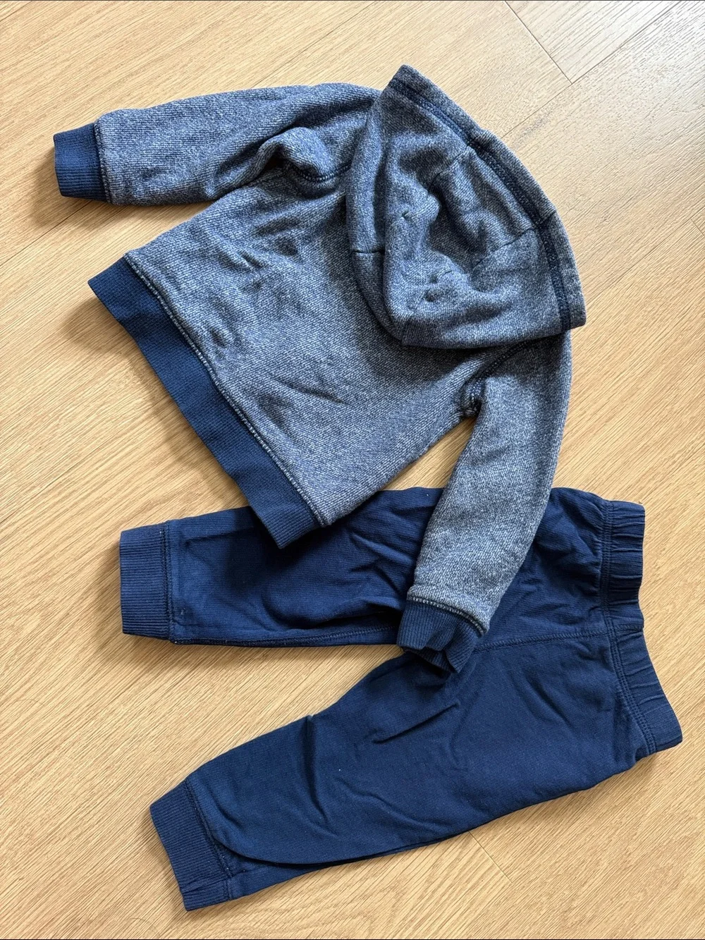 Carter's Heathered Gray Zip Hoodie with Navy Joggers 18 Month Bundle